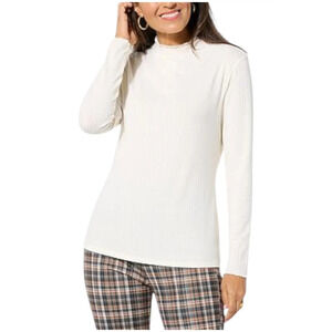 Christie Brinkley Women's Mock Neck Top White - Regular